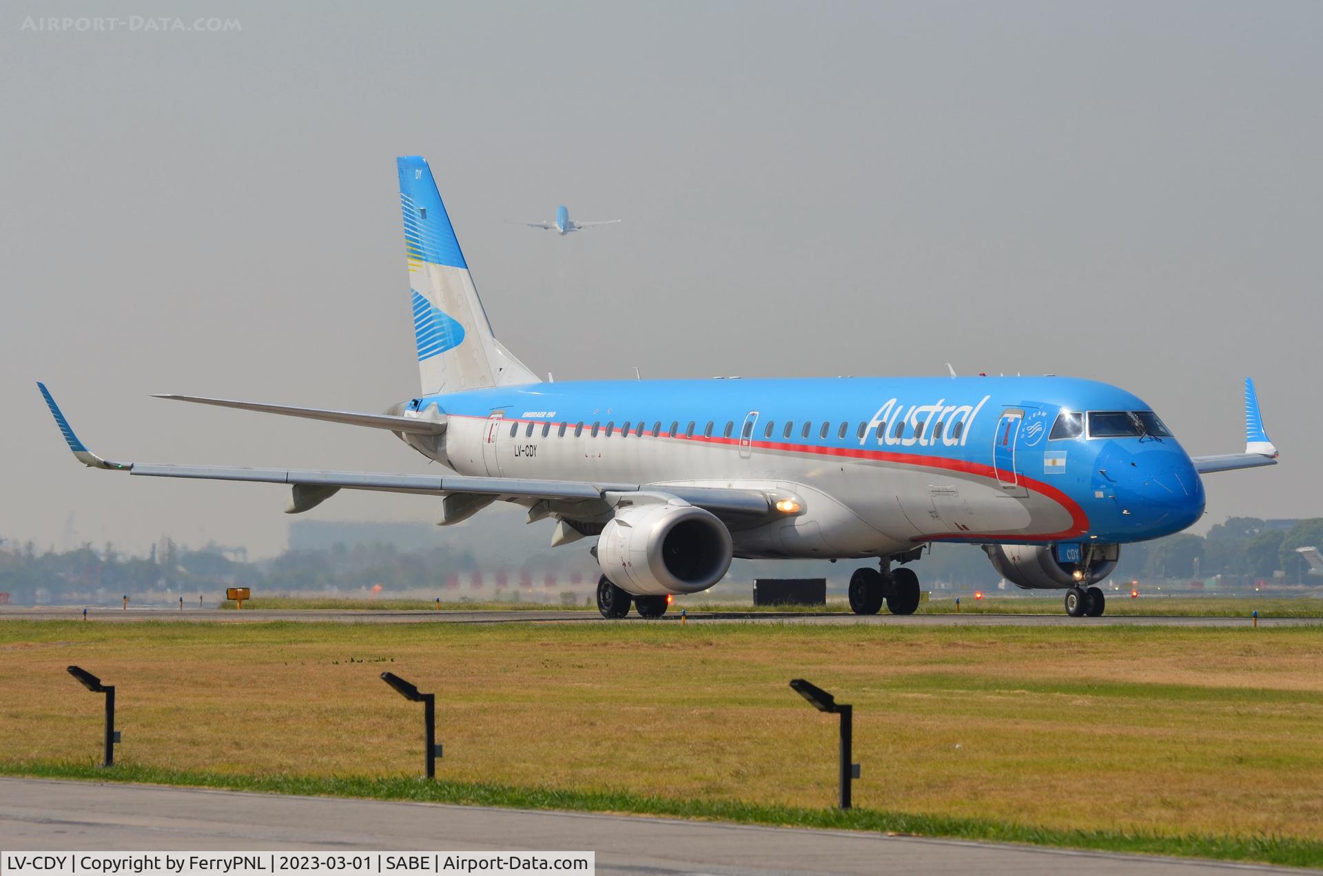 LV-CDY, 2010 Embraer 190AR (ERJ-190-100IGW) C/N 19000365, Austral ERJ190 for departure