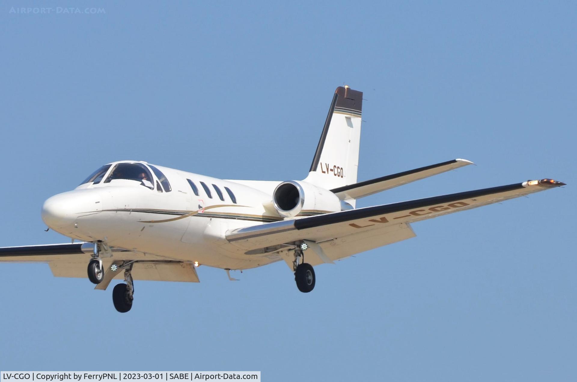 LV-CGO, 1972 Cessna 501 Citation I/SP C/N 501-0037, Patagonia Fly Ce501 landing