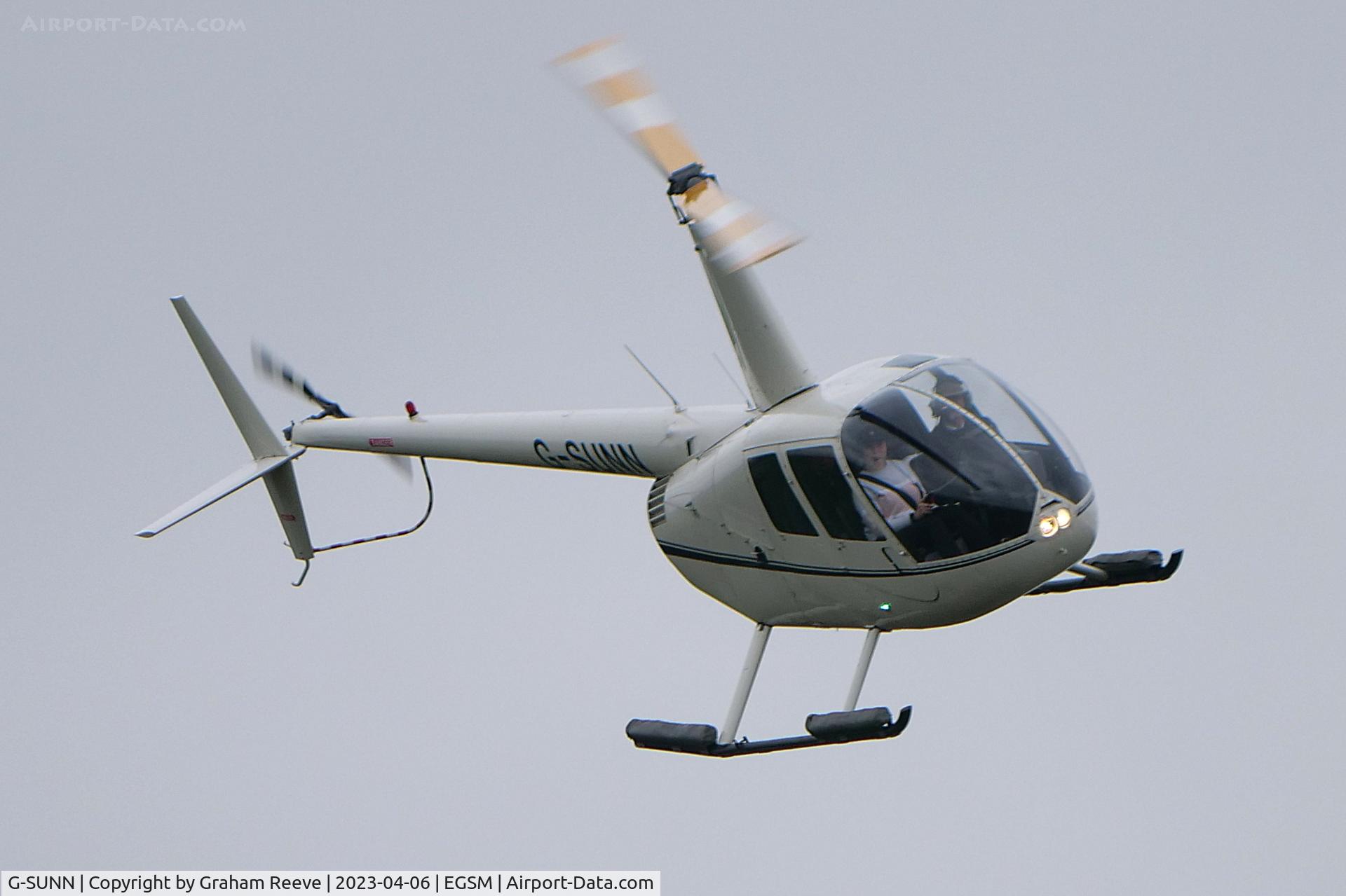 G-SUNN, 2004 Robinson R44 Clipper C/N 1367, On approach to Beccles.