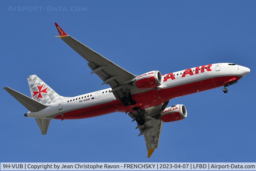 9H-VUB, 2021 Boeing 737-8-200 MAX C/N 65877, RYR61 Barcelone / Bordeaux