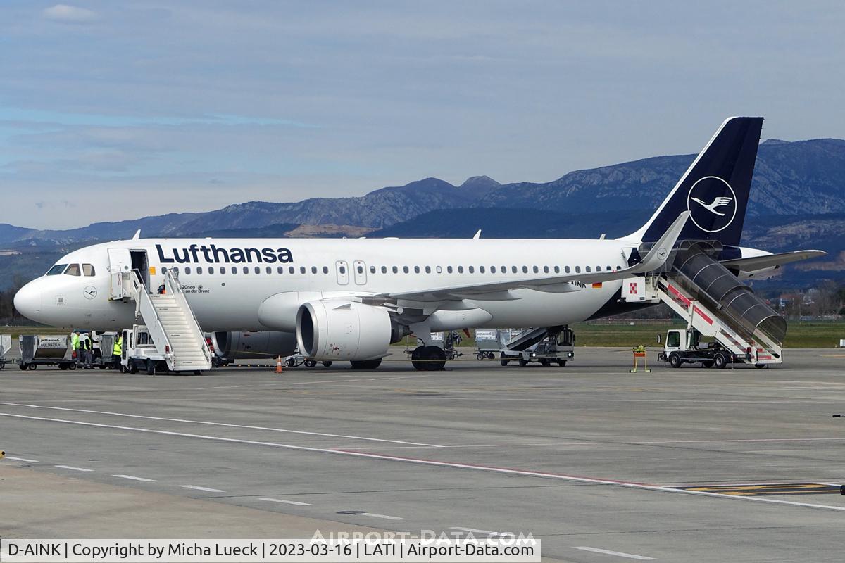 D-AINK, 2018 Airbus A320-271NEO C/N 8249, At Tirana
