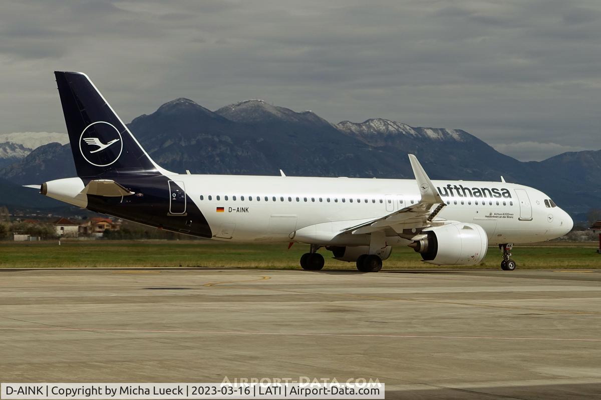 D-AINK, 2018 Airbus A320-271NEO C/N 8249, At Tirana