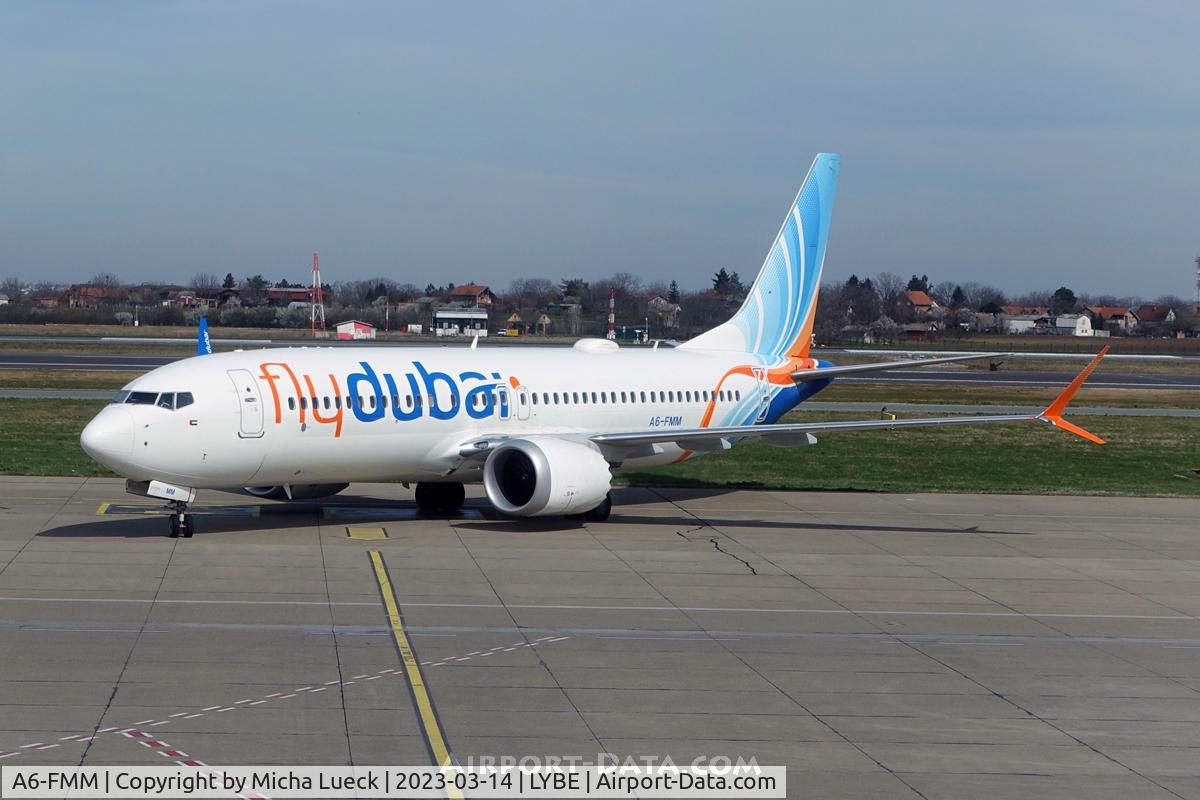 A6-FMM, 2019 Boeing 737-8MAX C/N 60985, At Nikola Tesla