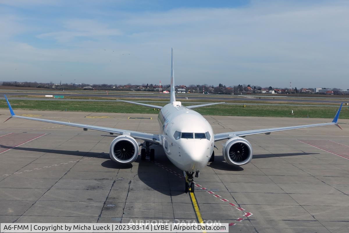 A6-FMM, 2019 Boeing 737-8MAX C/N 60985, At Nikola Tesla