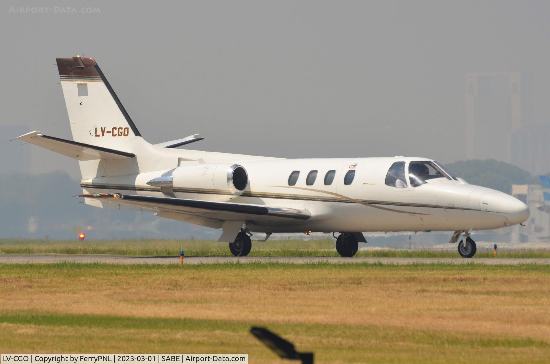 LV-CGO, 1972 Cessna 501 Citation I/SP C/N 501-0037, Patagonia Fly Ce501 about to depart AEP