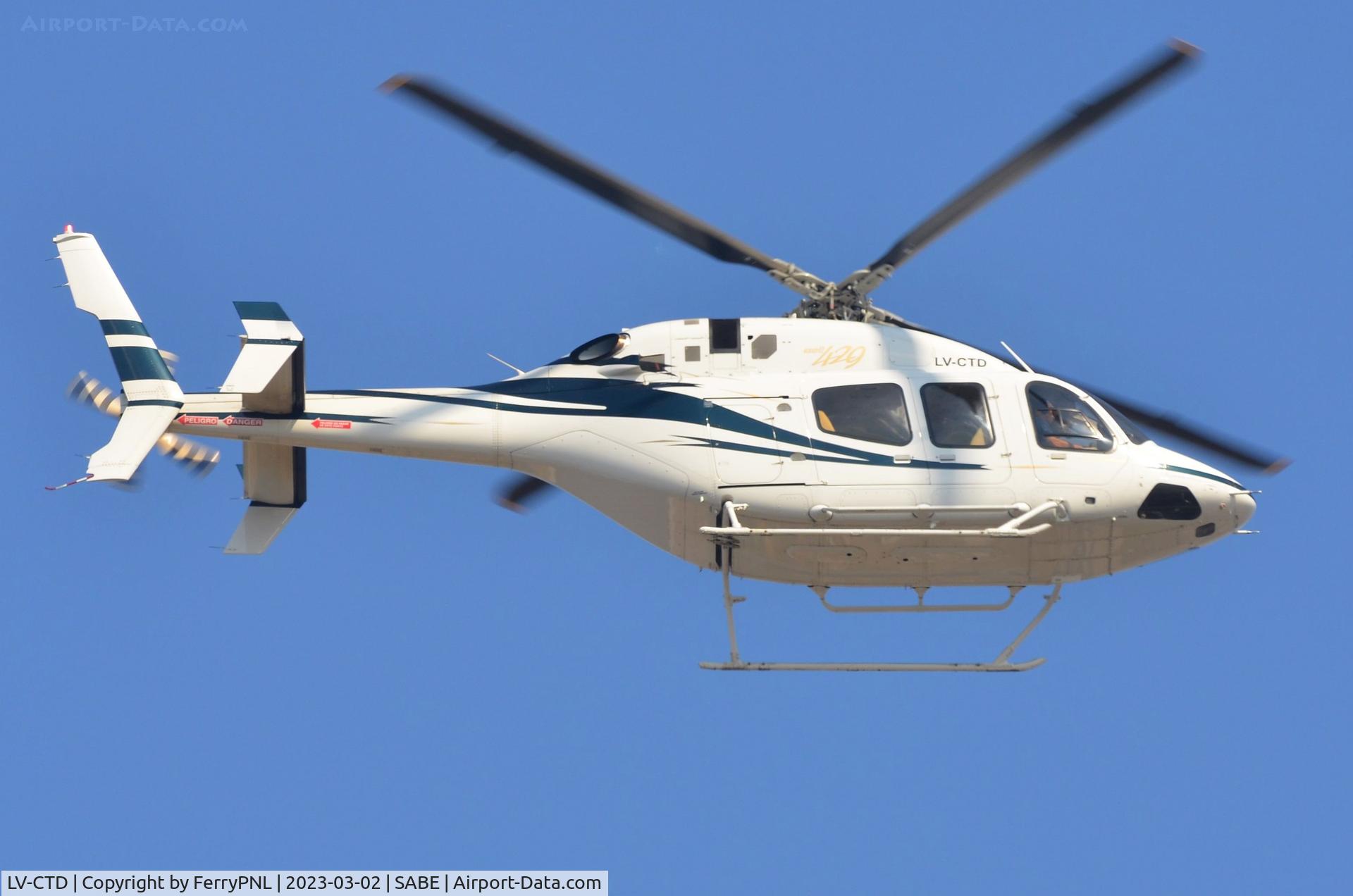 LV-CTD, 2011 Bell 429 GlobalRanger C/N 57041, Bell 429 flying overhead
