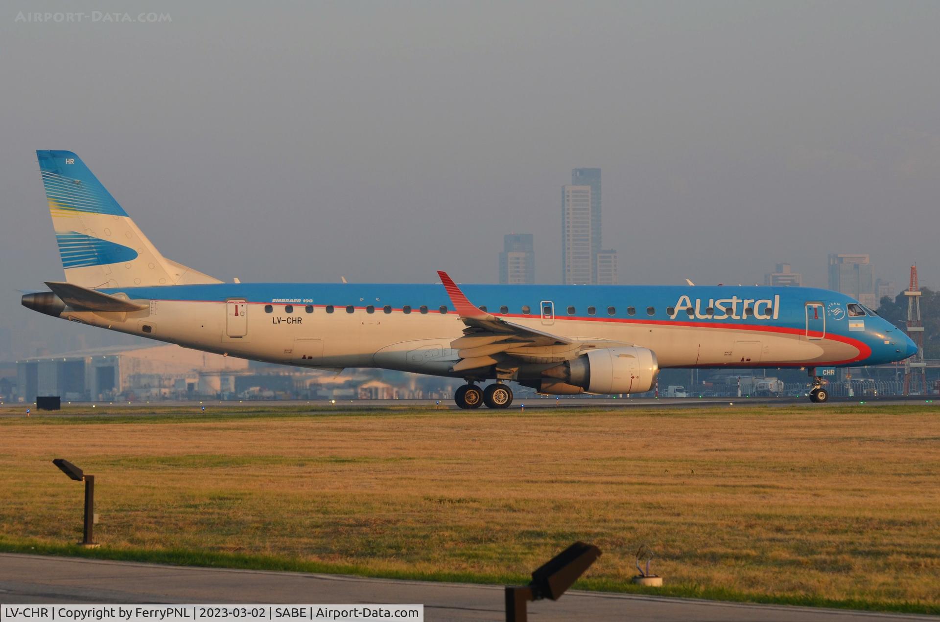 LV-CHR, 2010 Embraer 190AR (ERJ-190-100IGW) C/N 19000400, Austral ERJ190 for an evening flight