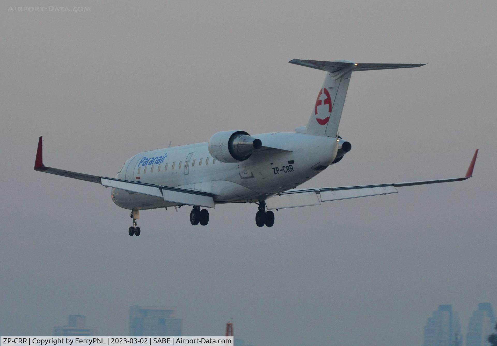 ZP-CRR, 2002 Bombardier CRJ-200ER (CL-600-2B19) C/N 7661, Evening arrival of Paranair CL200