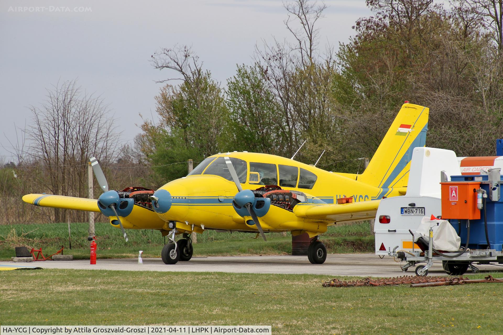 HA-YCG, 1960 Piper PA-23-250 Aztec C/N 27-334, LHPK - Siófok-Kiliti, Papkutapuszta Airport, Hungary