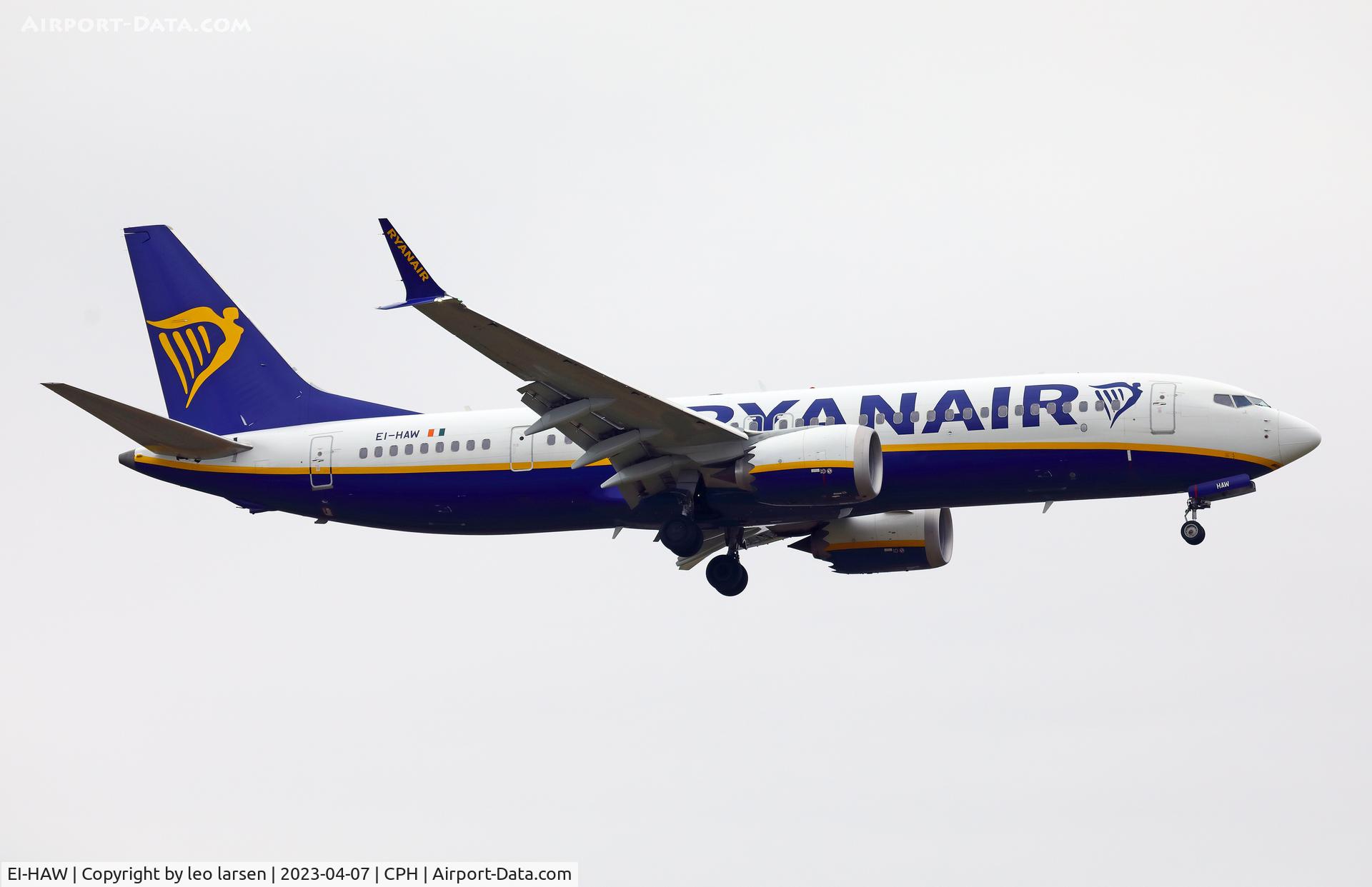 EI-HAW, 2019 Boeing 737-8-200 MAX C/N 65078, Copenhagen 7.4.2023