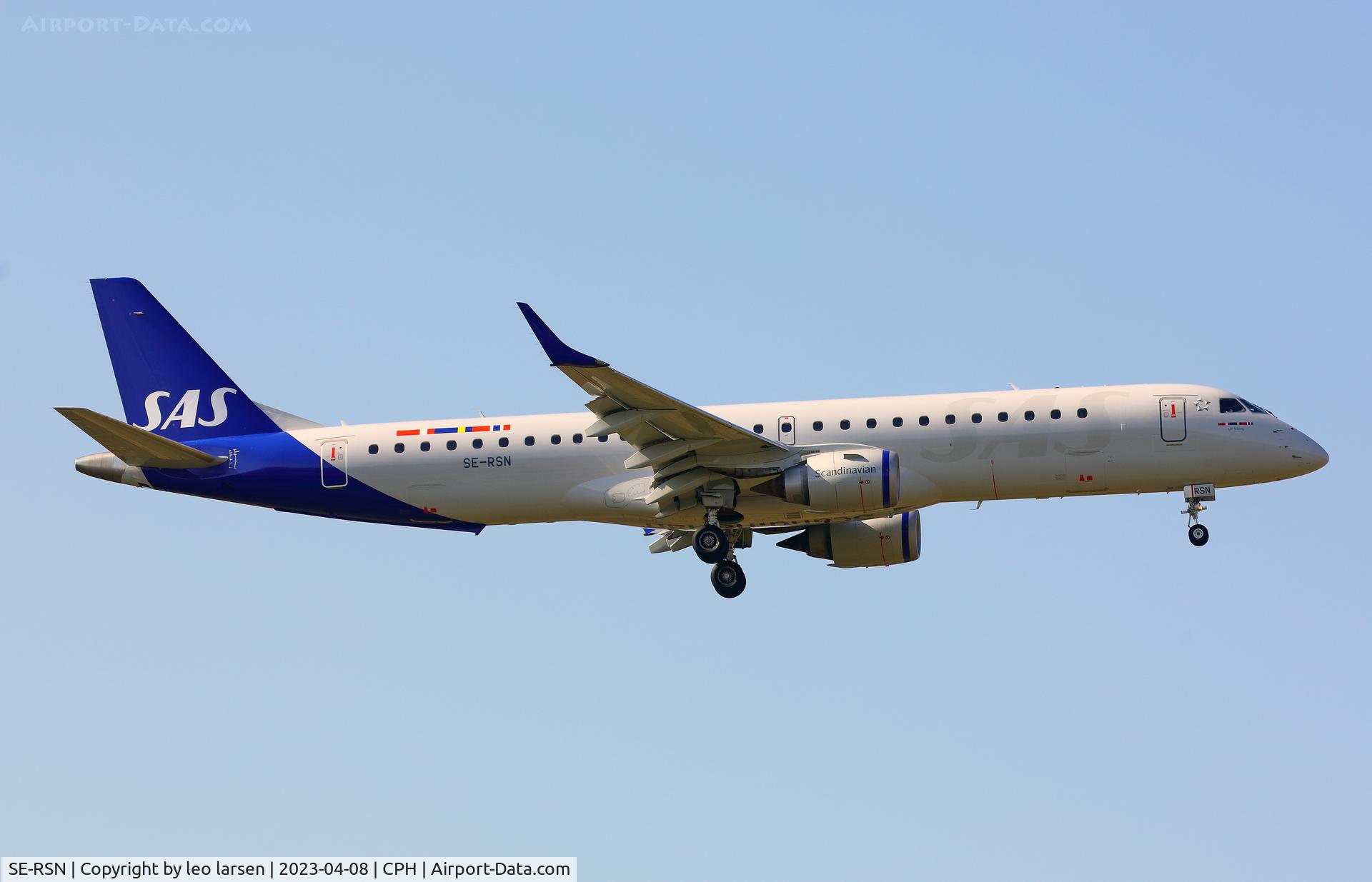 SE-RSN, 2007 Embraer 195LR (ERJ-190-200LR) C/N 19000155, Copenhagen 8.4.2023