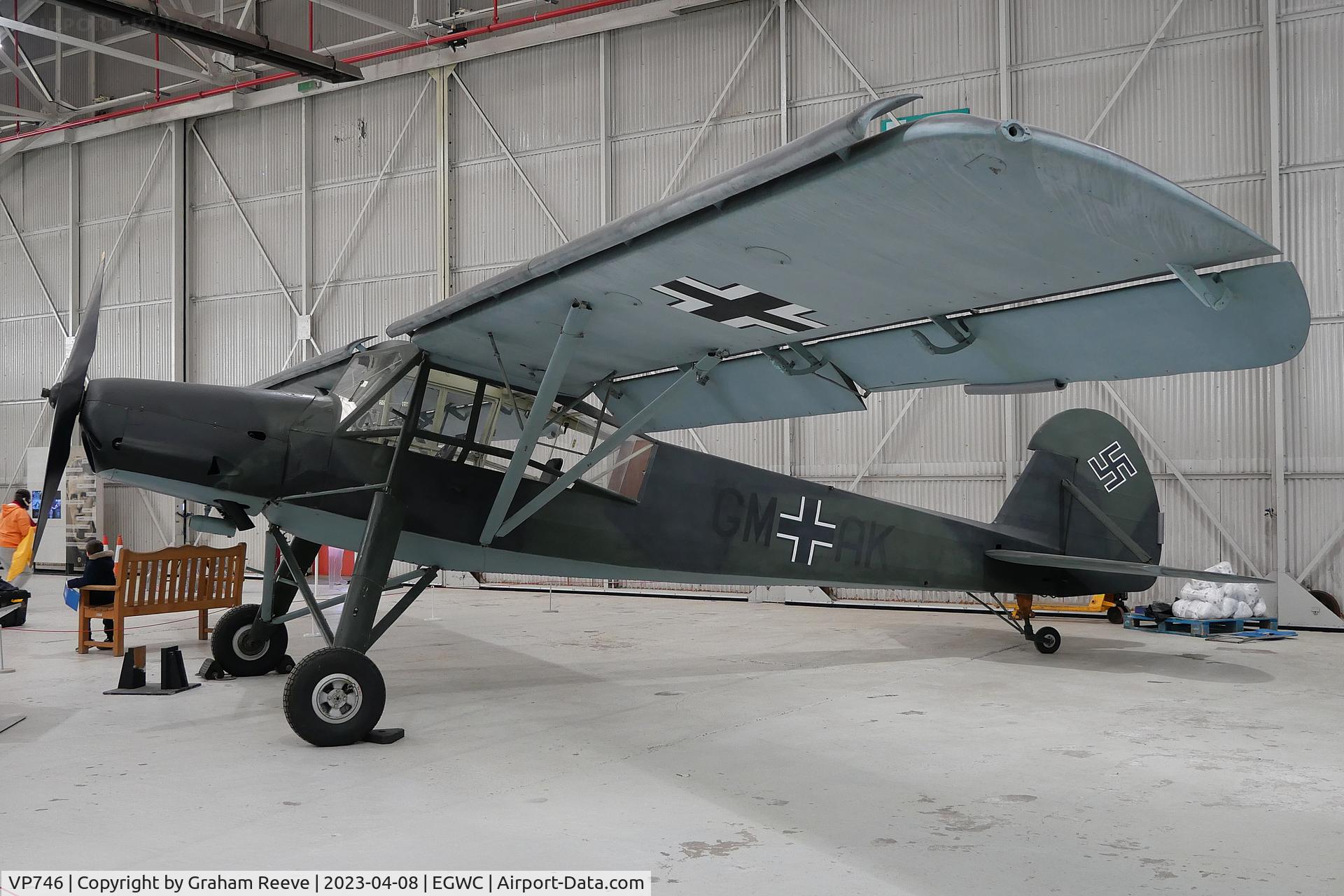VP746, Fieseler Fi-156C-7 Storch C/N 475081, On display at the RAF Museum, Cosford.