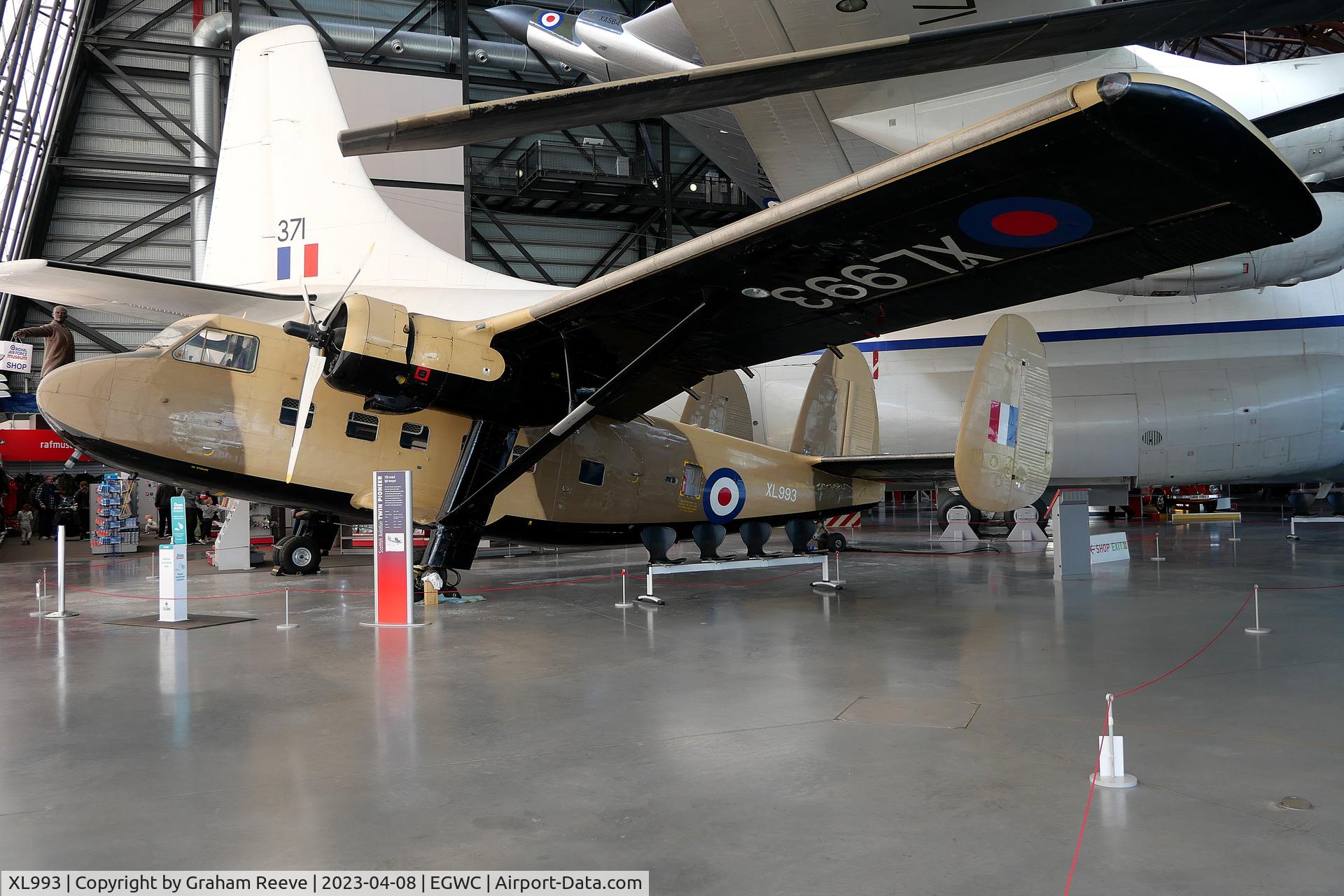 XL993, 1958 Scottish Aviation Twin Pioneer CC.1 C/N 528, On display at the RAF Museum, Cosford.