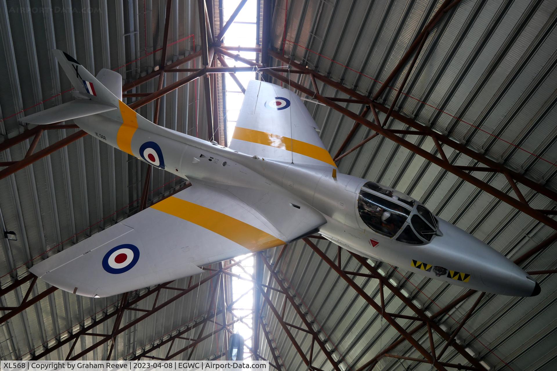 XL568, 1958 Hawker Hunter T.7A C/N 41H-693719, On display at the RAF Museum, Cosford.