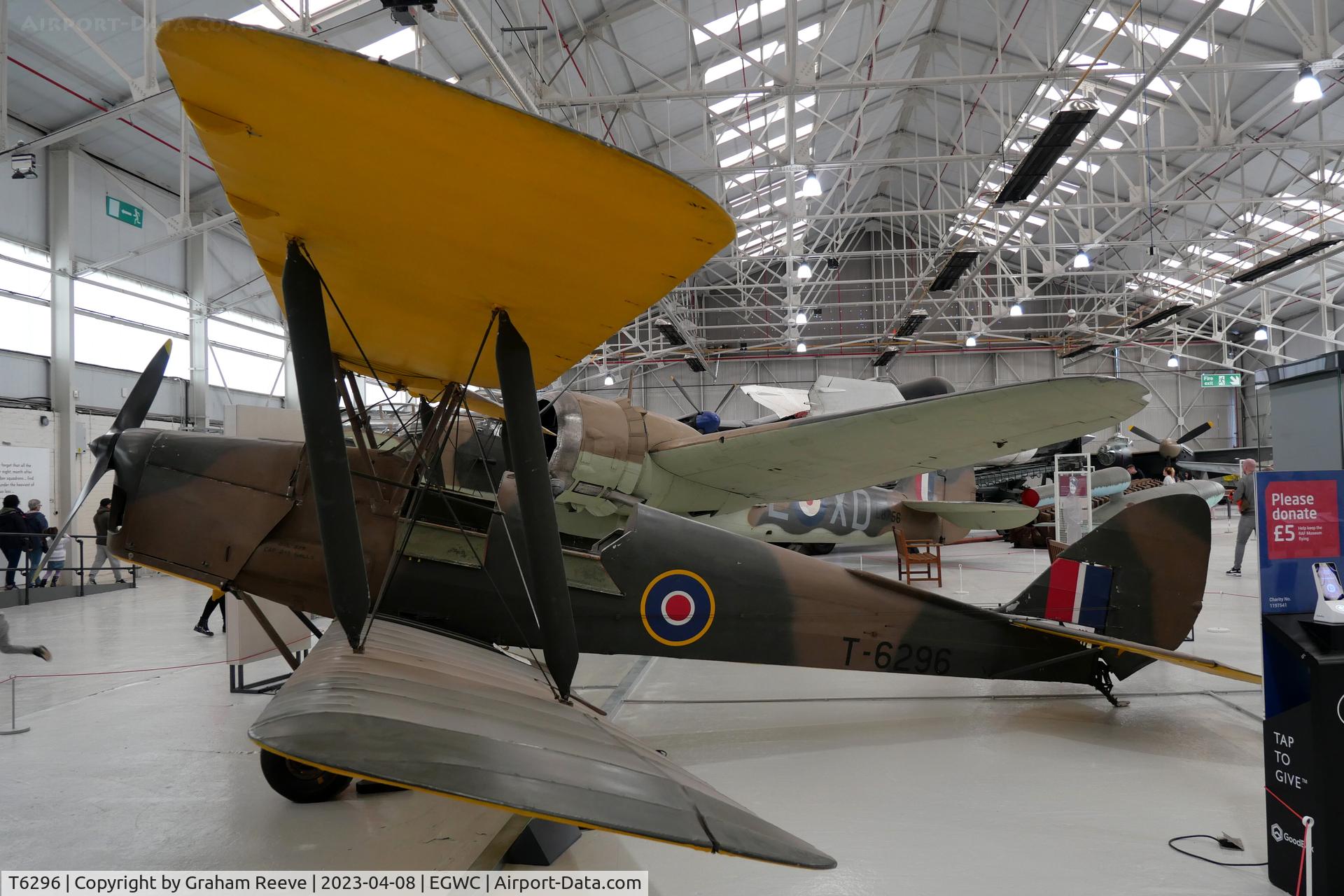 T6296, De Havilland DH-82A Tiger Moth II C/N 84711, On display at the RAF Museum, Cosford.