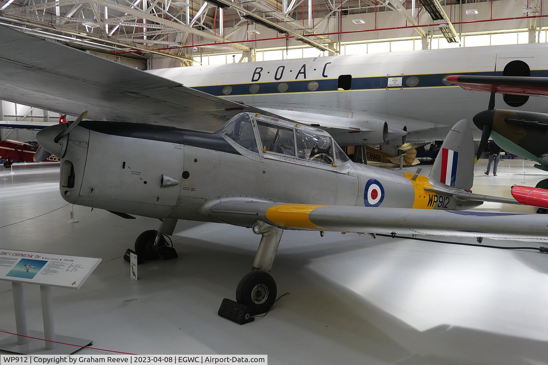 WP912, De Havilland DHC-1 Chipmunk T.10 C/N C1/0786, On display at the RAF Museum, Cosford.