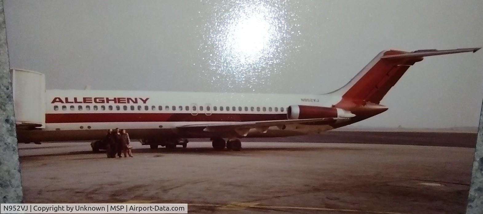 N952VJ, 1973 Douglas DC-9-31 C/N 47574, Allegheny Airlines DC9
Pilot Darvin W. Petersen