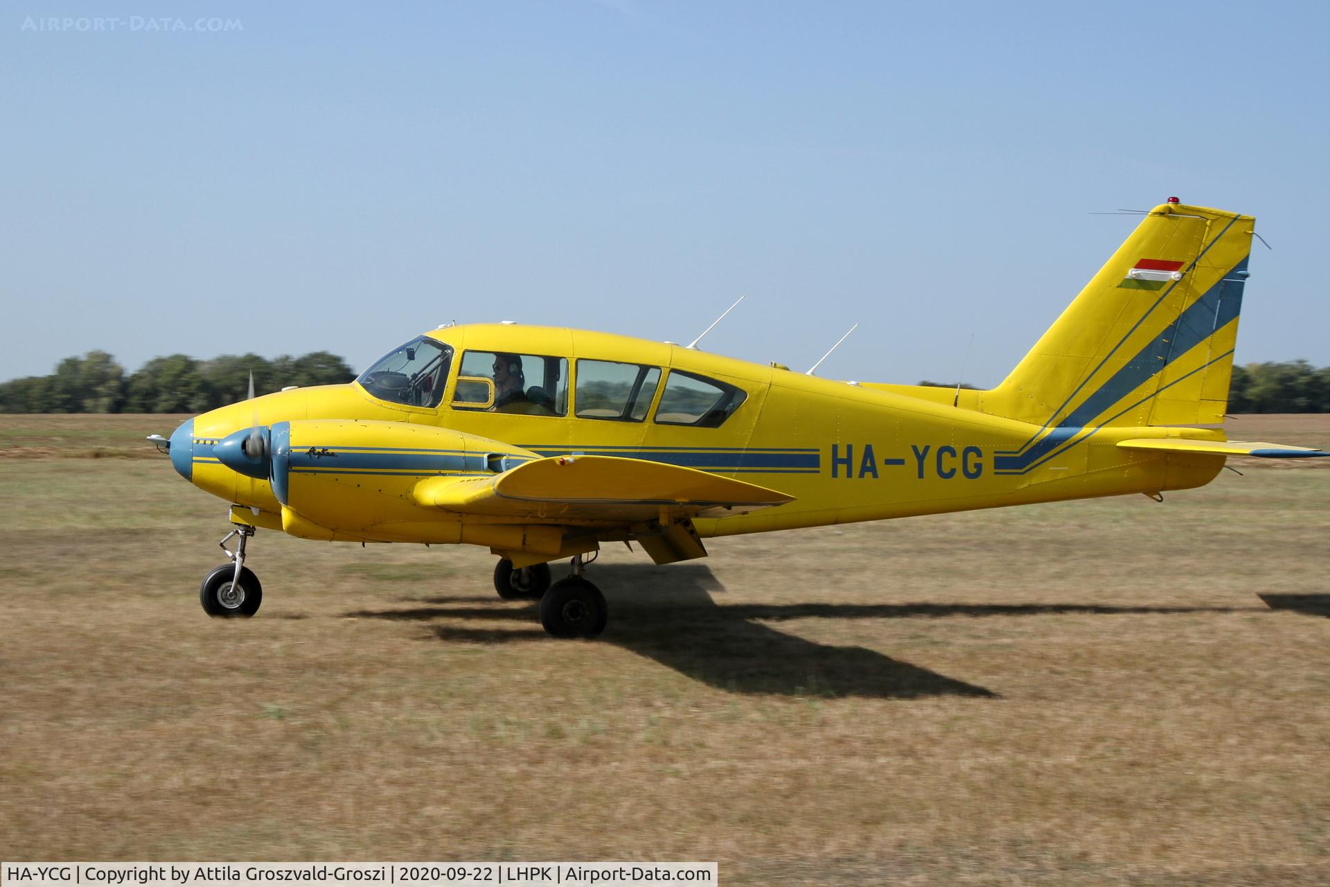 HA-YCG, 1960 Piper PA-23-250 Aztec C/N 27-334, LHPK - Siófok-Kiliti, Papkutapuszta Airport, Hungary