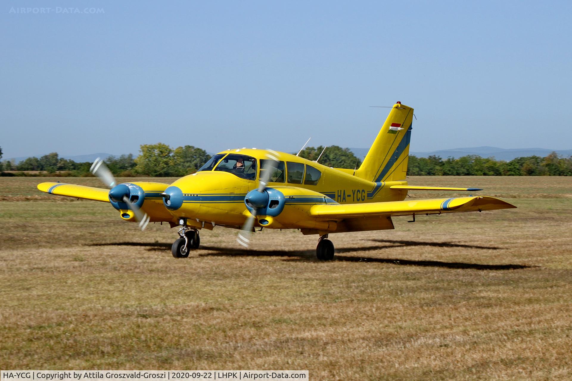 HA-YCG, 1960 Piper PA-23-250 Aztec C/N 27-334, LHPK - Siófok-Kiliti, Papkutapuszta Airport, Hungary