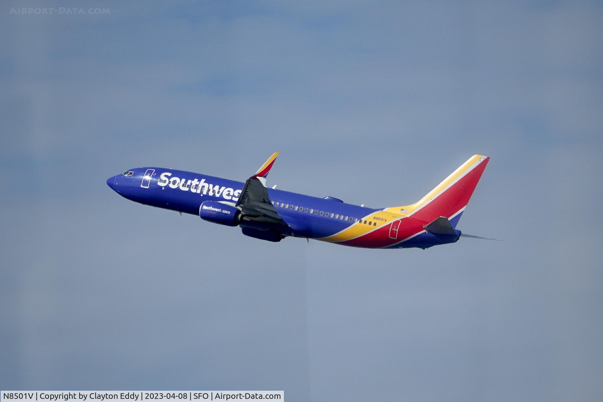 N8501V, 2016 Boeing 737-8H4 C/N 41530, SFO 2023.