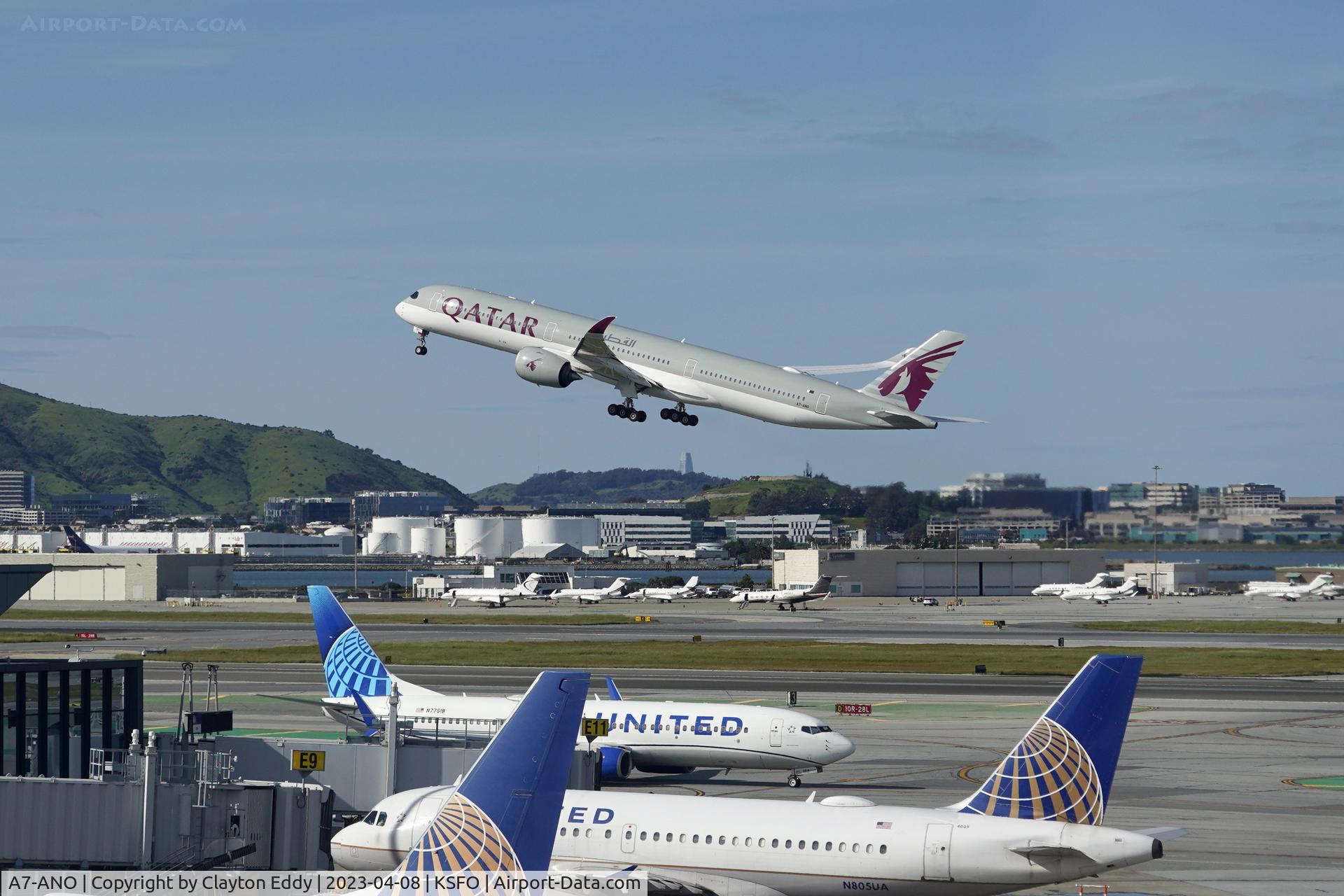 A7-ANO, 2020 Airbus A350-1041 C/N 368, SFO 2023.