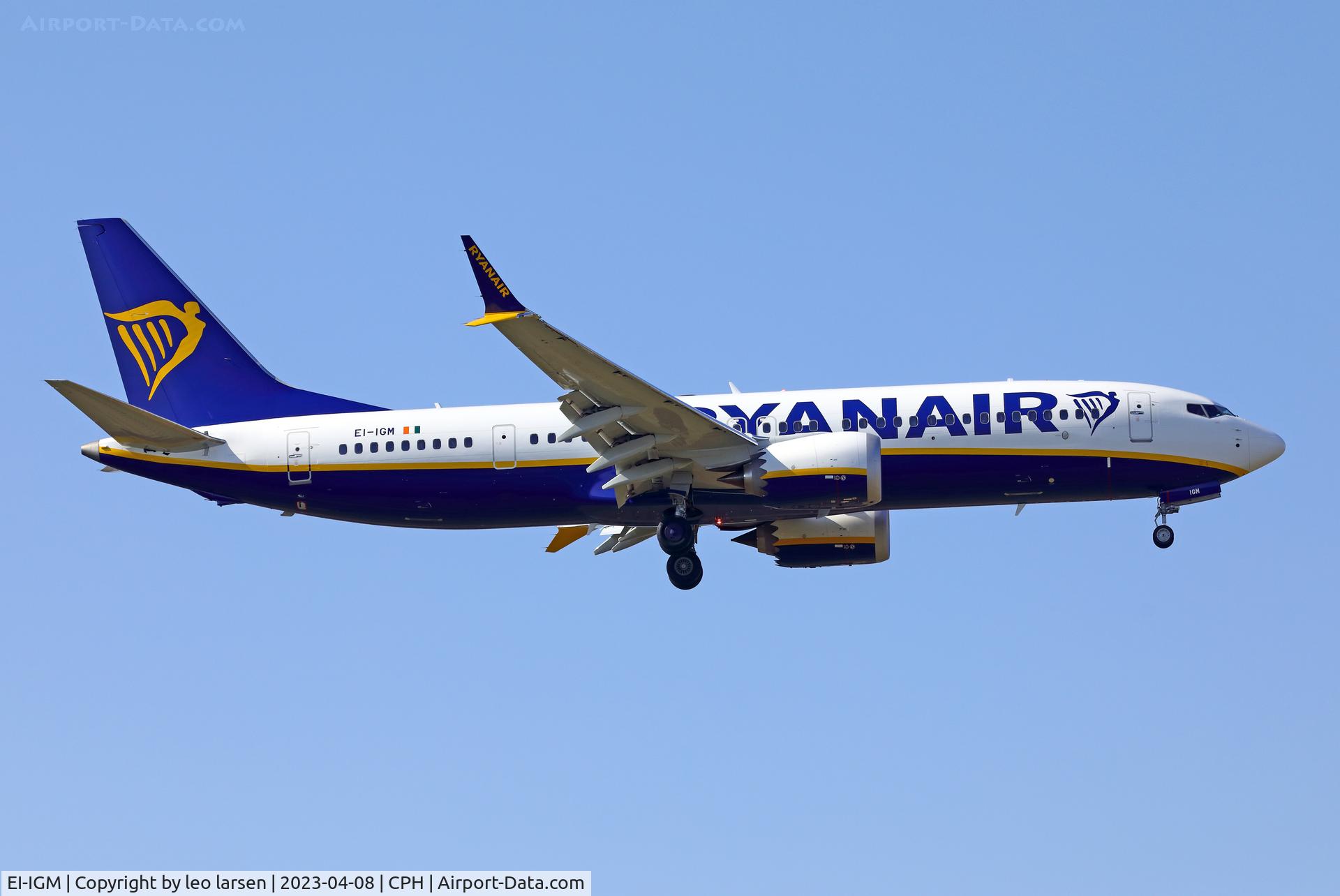 EI-IGM, 2023 Boeing 737-8-200 MAX C/N 67073, Copenhagen 8.4.2023