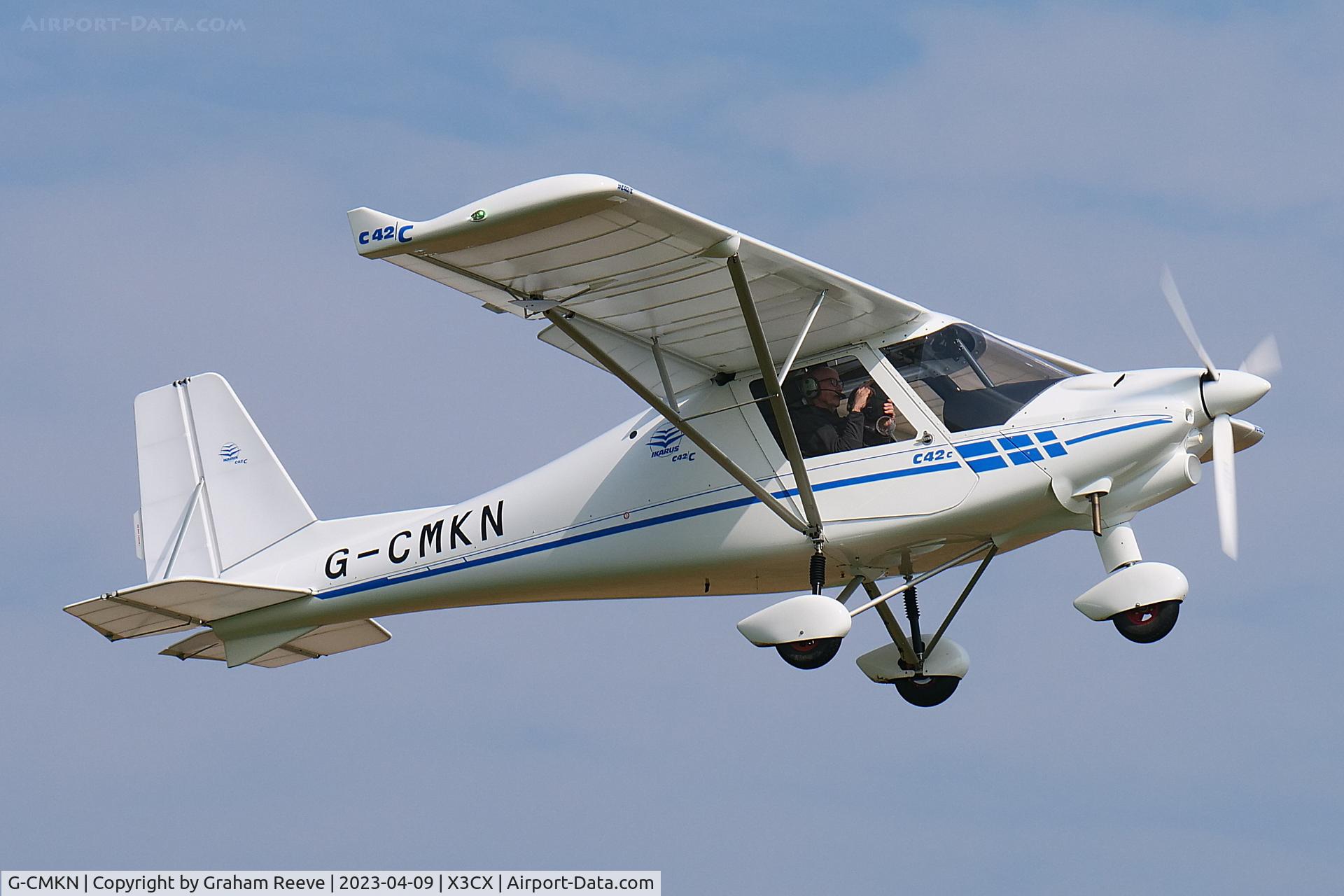 G-CMKN, 2022 Comco Ikarus C42 FB80 Charlie C/N 2203-7681, Departing from Northrepps.