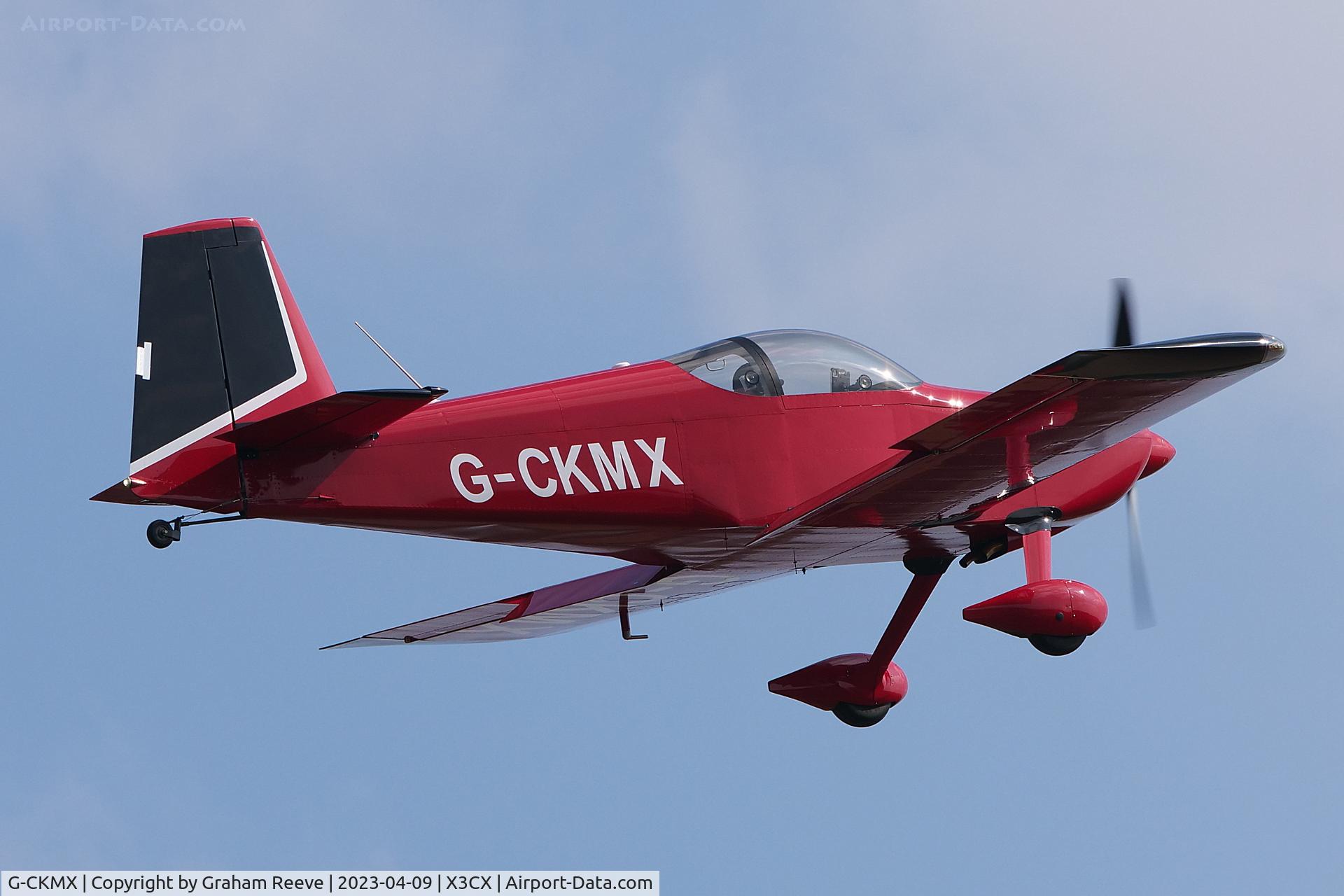 G-CKMX, 2017 Vans RV-7 C/N LAA 323-15138, Departing from Northrepps.