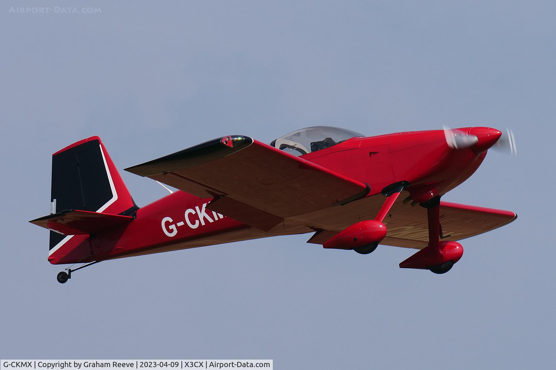 G-CKMX, 2017 Vans RV-7 C/N LAA 323-15138, Departing from Northrepps.