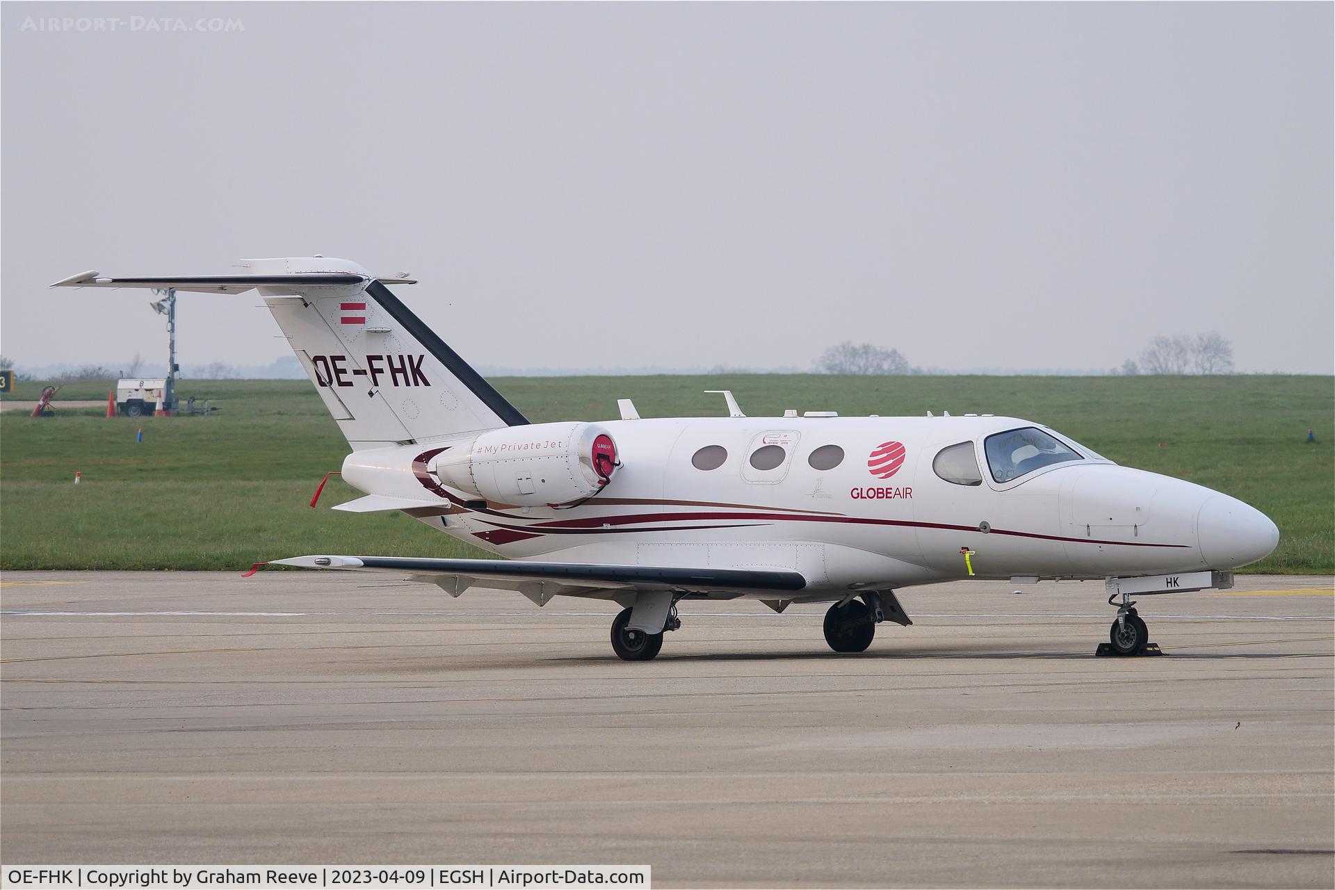 OE-FHK, 2010 Cessna 510 Citation Mustang Citation Mustang C/N 510-0315, Parked at Norwich.