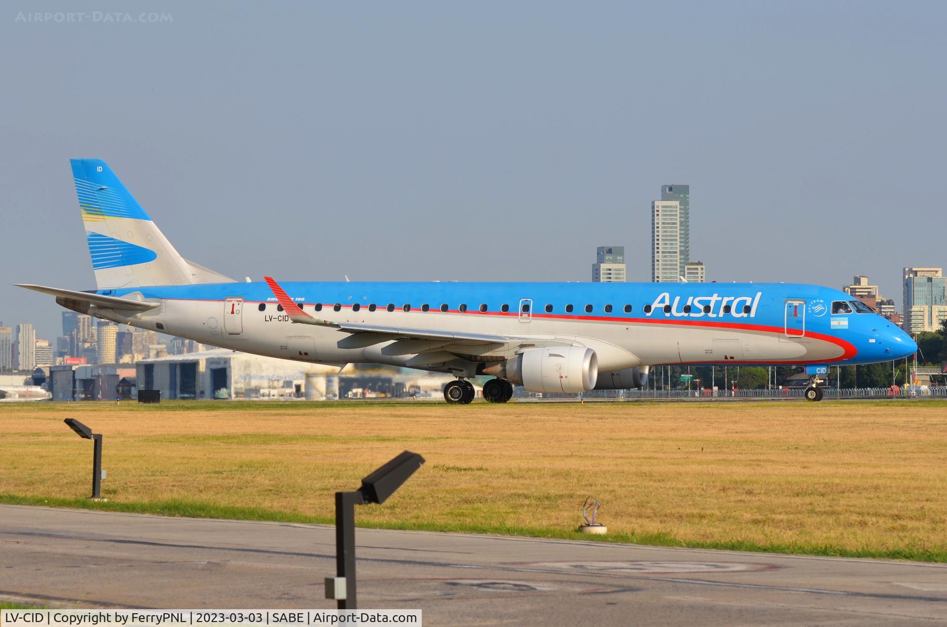 LV-CID, 2011 Embraer ERJ-190AR (ERJ-190-100 IGW) C/N 19000409, Austral ERJ190 for departure