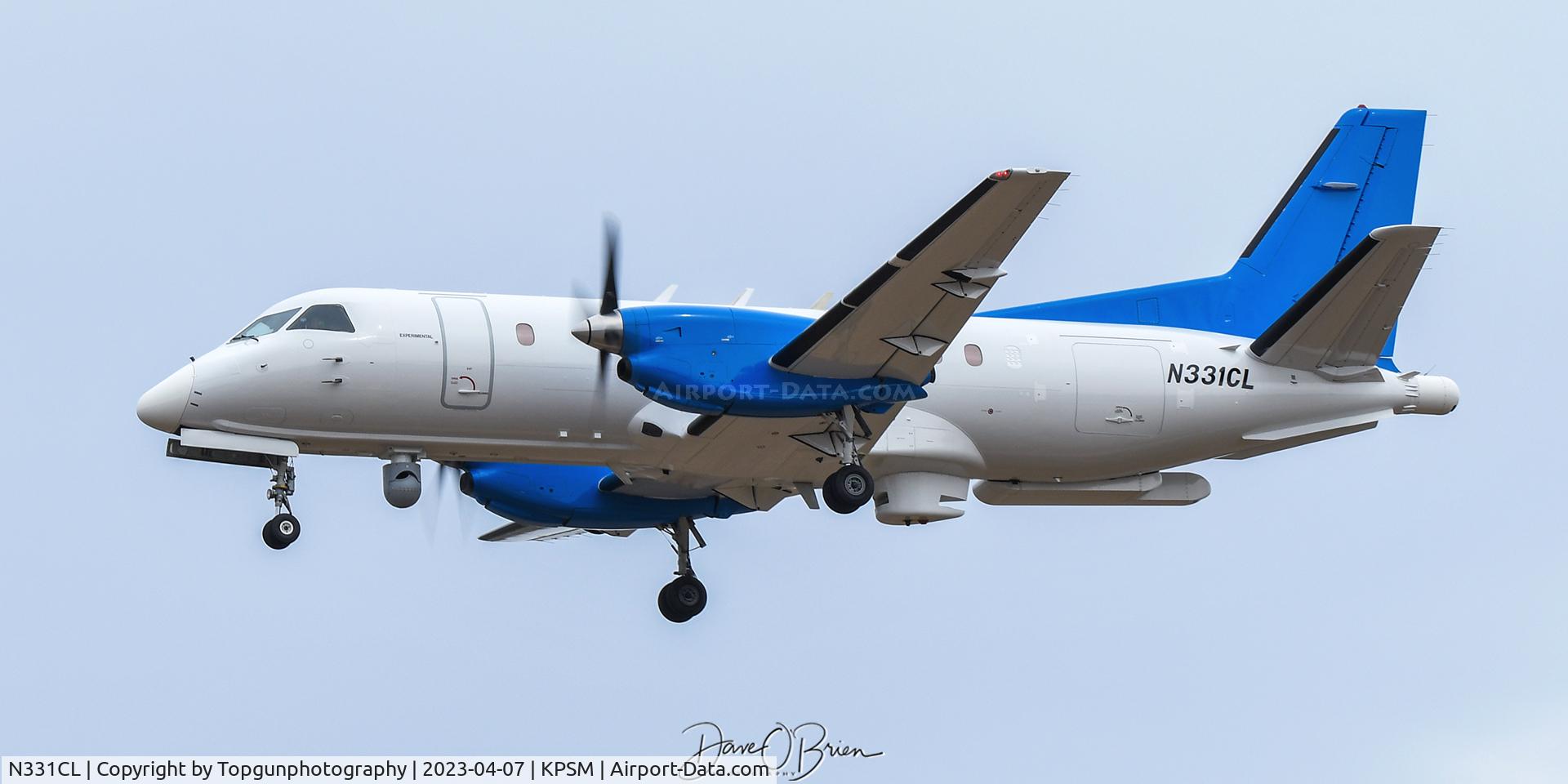 N331CL, 1992 Saab 340B C/N 340B-331, RESEARCH34 makes a pass over RW34