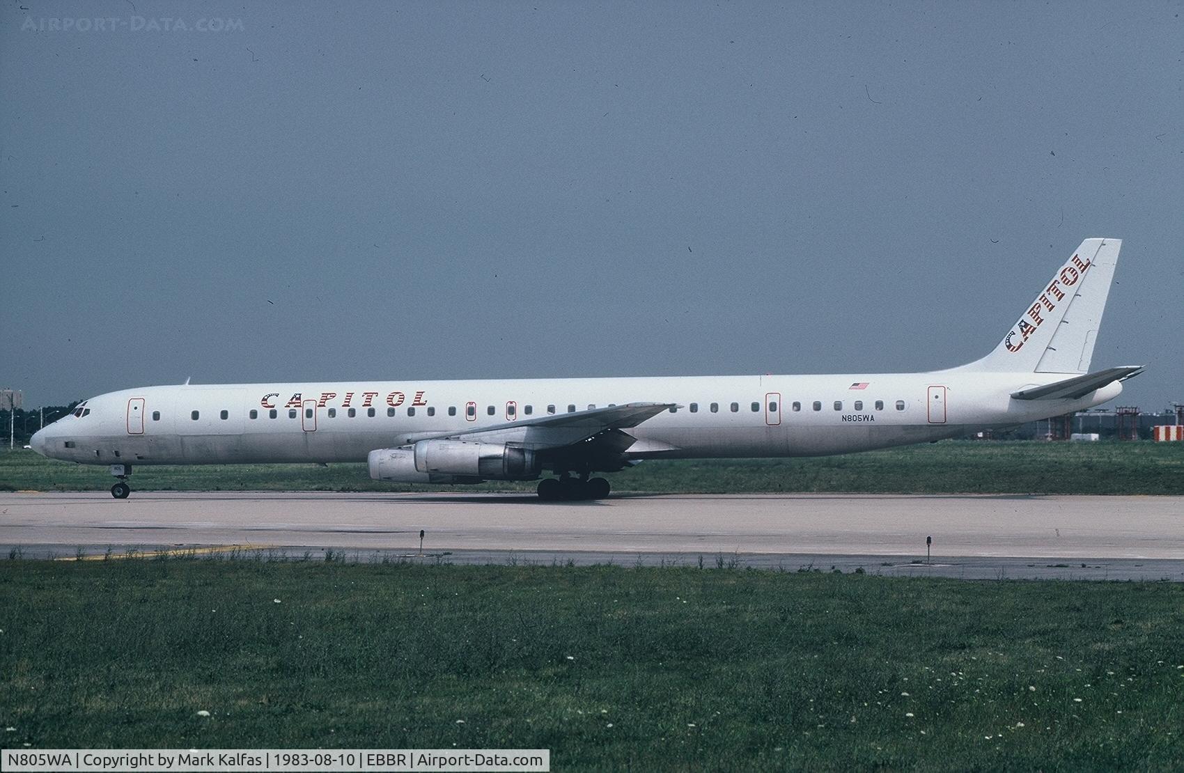 N805WA, 1996 McDonnell Douglas MD-83 (DC-9-83) C/N 53470, Capitol Airlines Douglas DC-8-63, N805WA at BRU