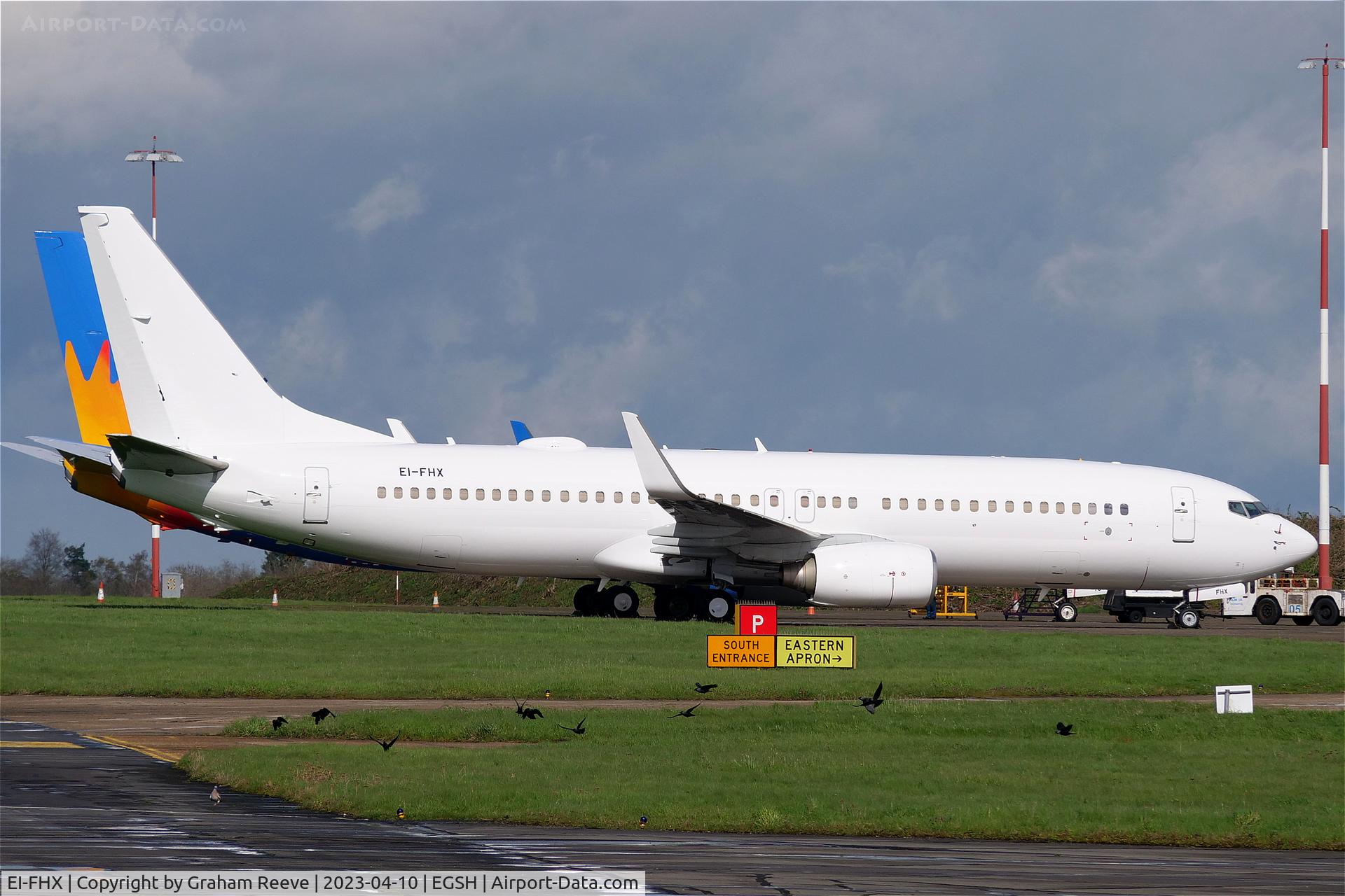 EI-FHX, 2010 Boeing 737-8JP C/N 40866, Parked at Norwich.