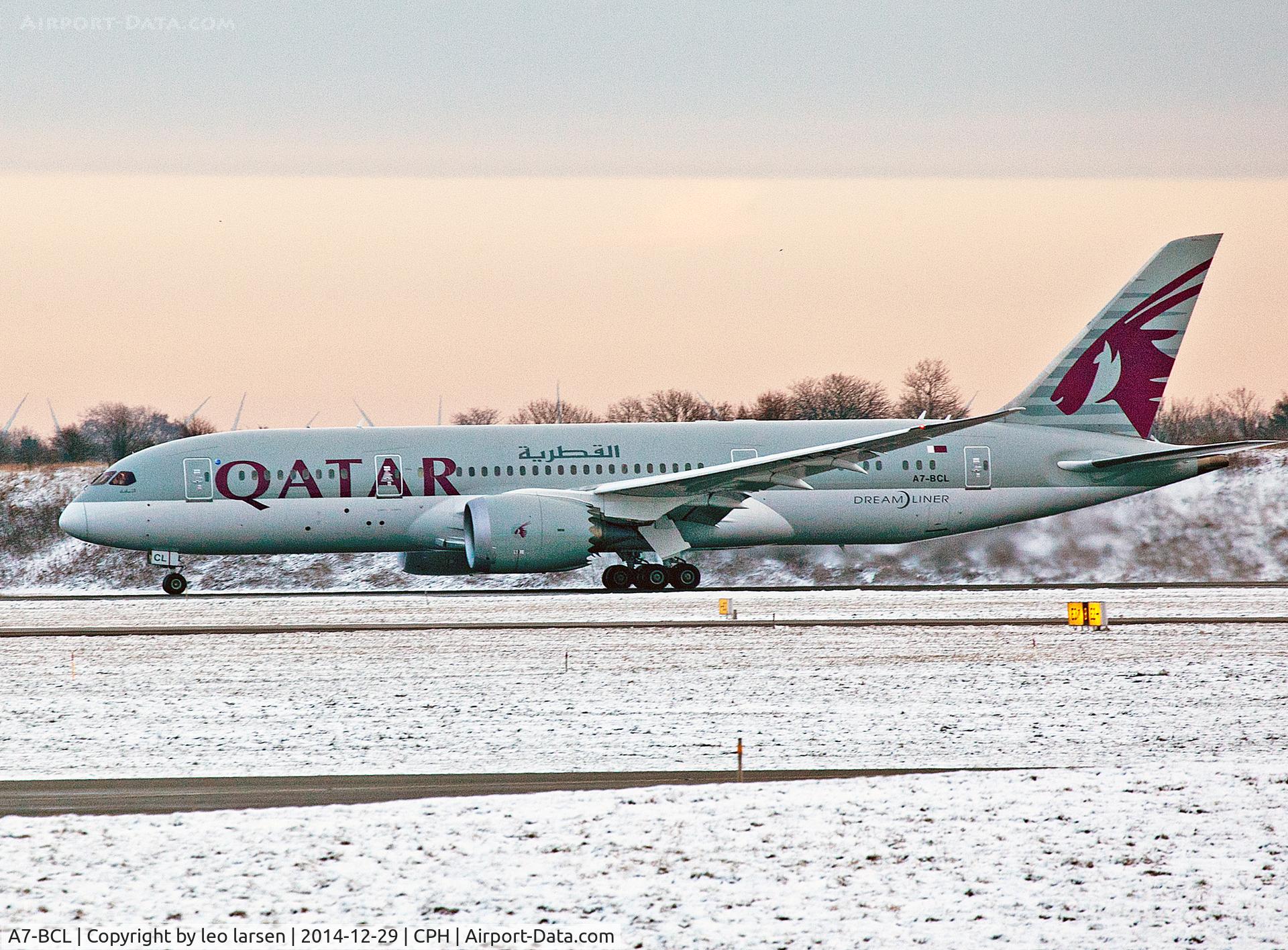 A7-BCL, 2012 Boeing 787-8 Dreamliner C/N 38330, Copenhagen 29.12.2014