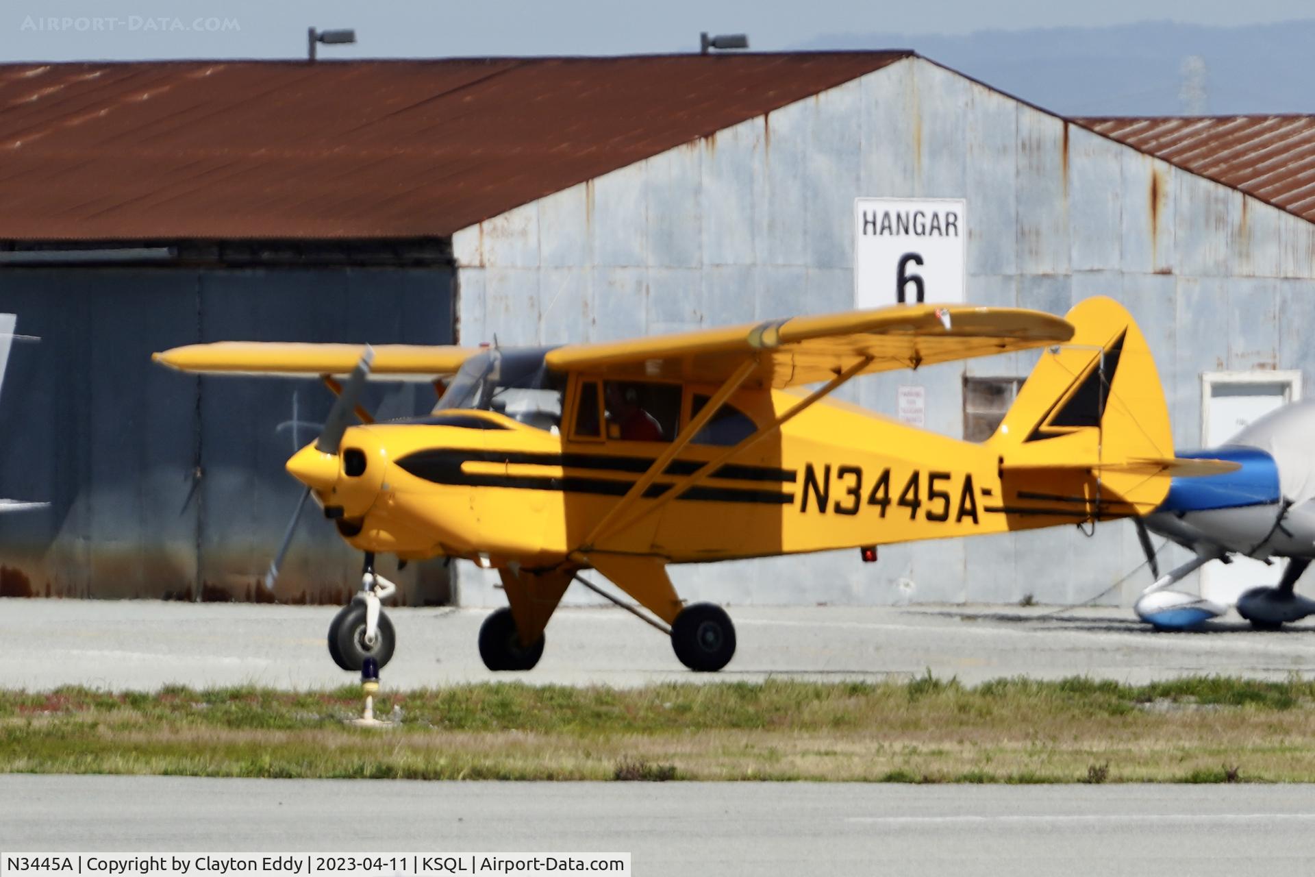 N3445A, 1953 Piper PA-22-135 Tri-Pacer C/N 22-1715, San Carlos Airport in California 2023.