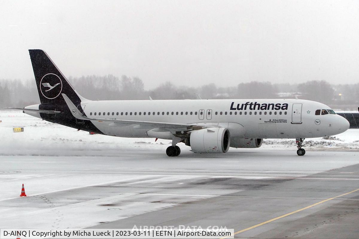 D-AINQ, 2019 Airbus A320-271N C/N 8870, A snowy arrival in Tallinn