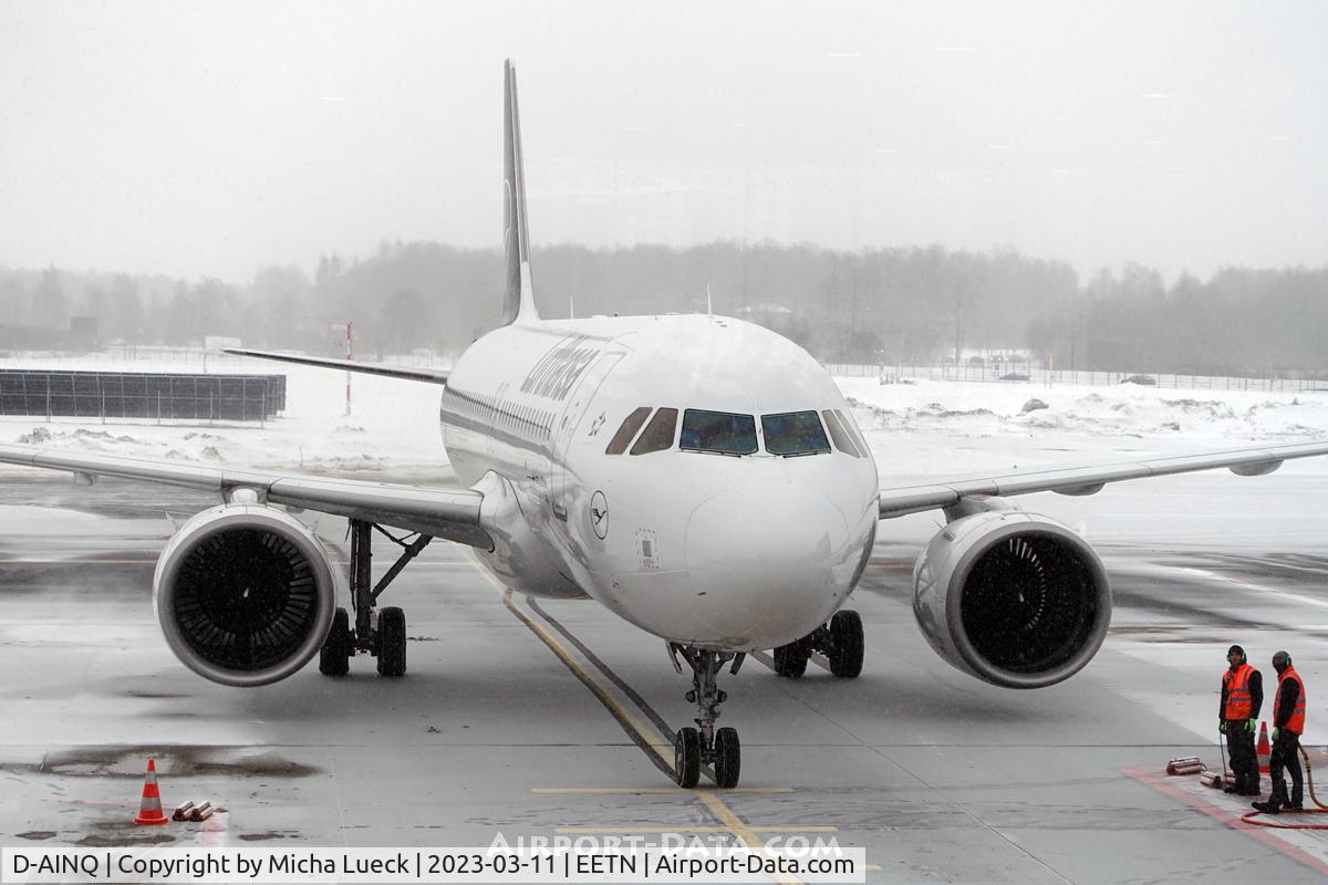 D-AINQ, 2019 Airbus A320-271N C/N 8870, A snowy arrival in Tallinn