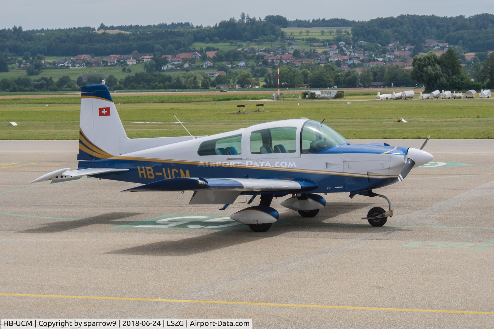 HB-UCM, 1978 Grumman American AA-5B Tiger C/N AA5B-0924, At Grenchen