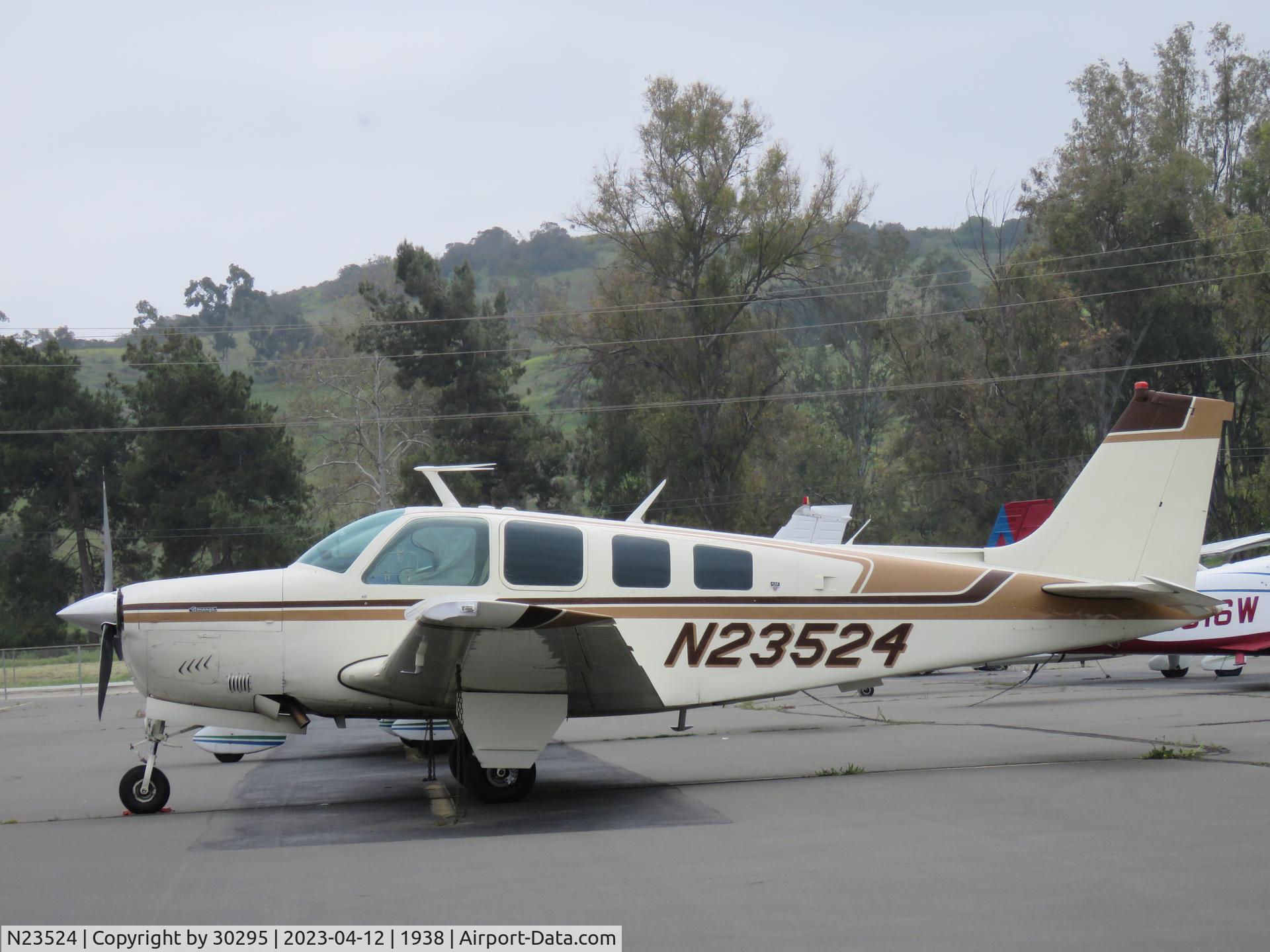 N23524, 1978 Beech A36 Bonanza 36 C/N E-1174, Parked