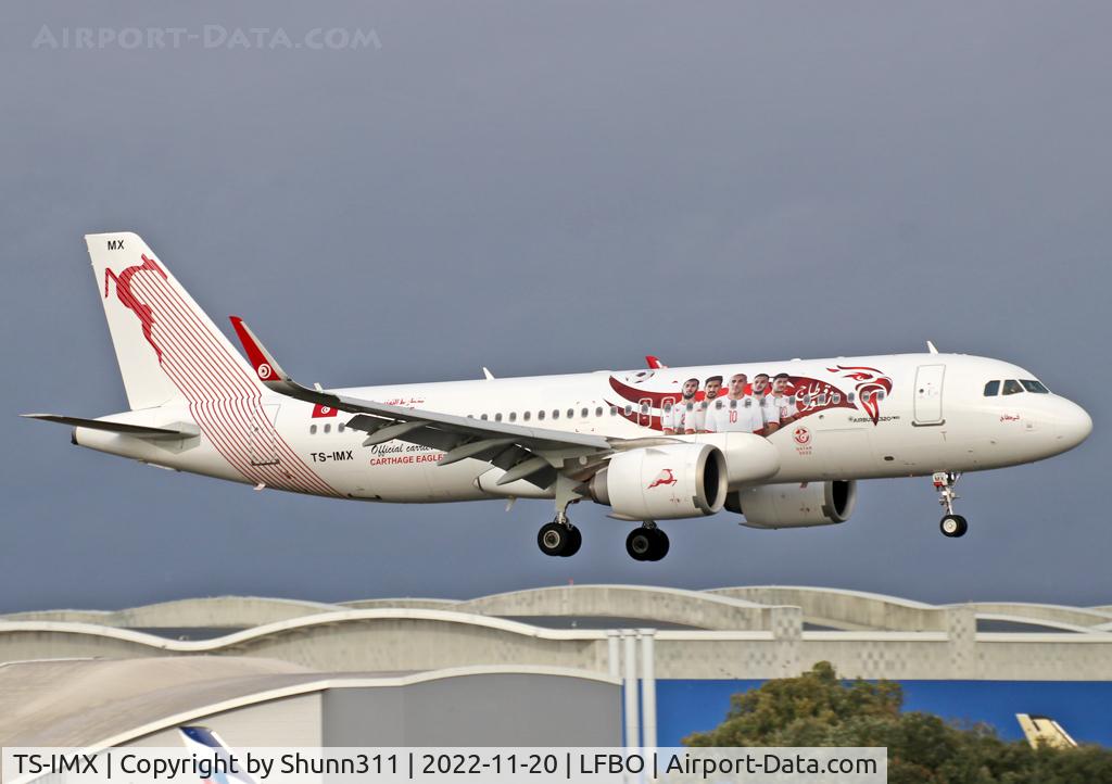 TS-IMX, 2021 Airbus A320-251N C/N 10575, Landing rwy 14R with special World Cup c/s