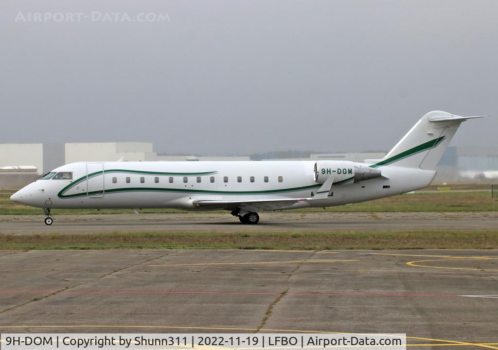 9H-DOM, 2007 Bombardier Challenger 850 (CL-600-2B19) C/N 8069, Taxiing holding point rwy 32R for departure...