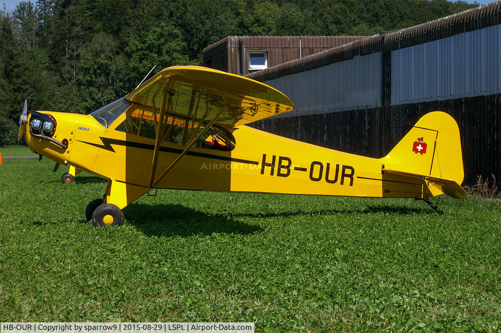 HB-OUR, 1943 Piper L-4H Grasshopper (J3C-65D) Grasshopper (J3C-65D) C/N 10853, At Langenthal-Bleienbach. Piper-Meet. After a rebuild.