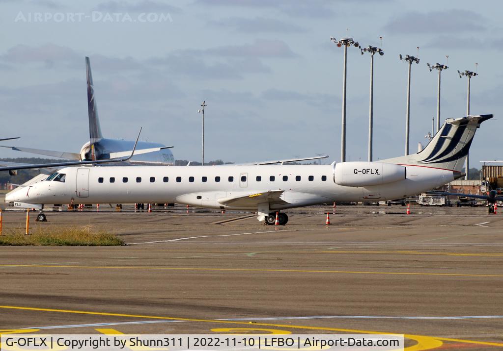 G-OFLX, 2002 Embraer ERJ-145LR (EMB-145LR) C/N 145588, Parked at the General Aviation area...