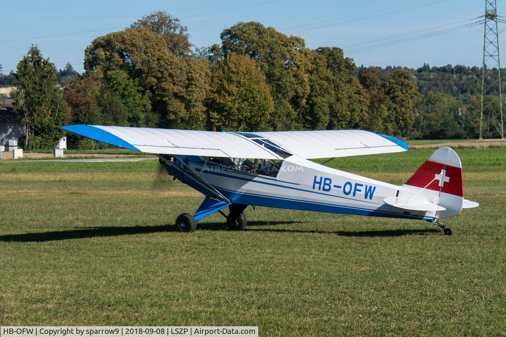 HB-OFW, 1944 Piper L-4H Grasshopper (J3C-65D) C/N 12273, At Biel-Kappelen. HB-registered since 1948-01-06
