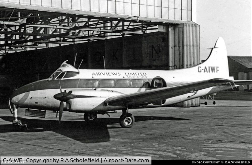 G-AIWF, De Havilland DH-104 Dove 1B C/N 04023, Outside Hangar 2, Manchester Ringway Airport