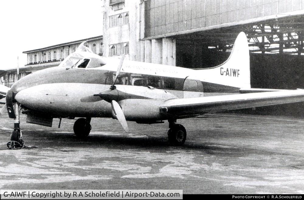 G-AIWF, De Havilland DH-104 Dove 1B C/N 04023, Outside Hangar 2, Manchester Ringway Airport