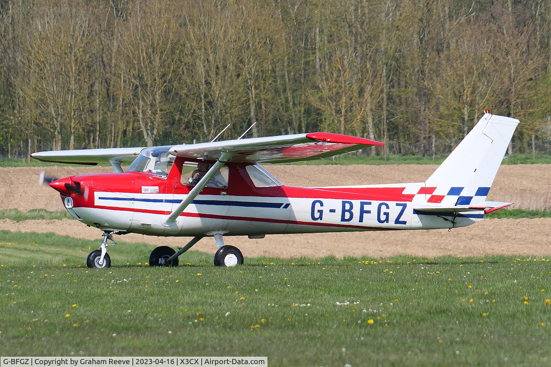 G-BFGZ, 1977 Reims FRA150M Aerobat C/N 0329, Just landed at Northrepps.