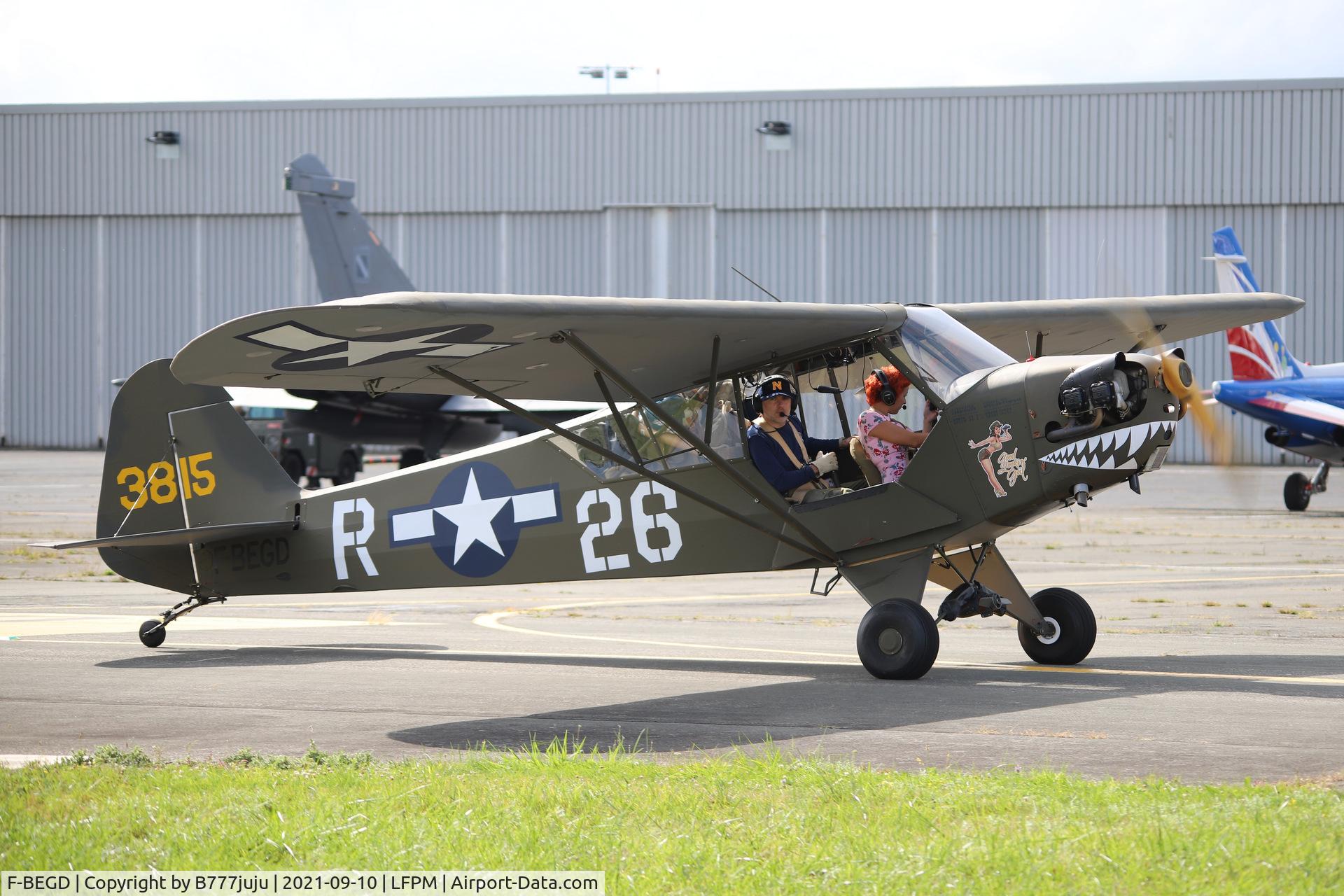 F-BEGD, Piper J3C-65 Cub Cub C/N 9676, during Paris Air Legende 2021