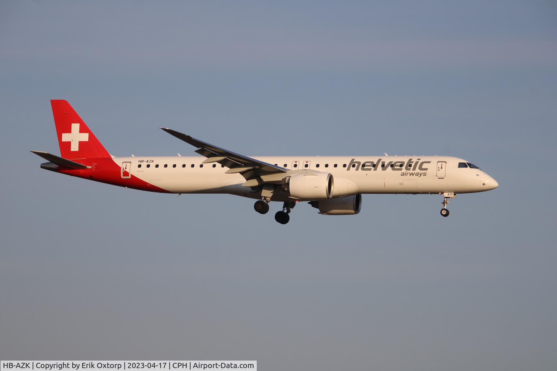 HB-AZK, 2021 Embraer E195-E2 (ERJ-190-400STD) C/N 19020058, HB-AZK landing rw 22L